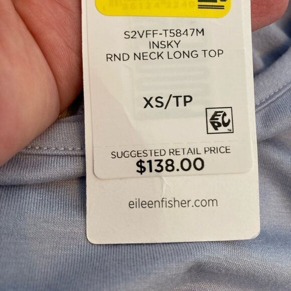 Eileen Fisher NWT periwinkle stretchy tunic side vents Runs big - Picture 9 of 10